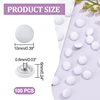 100 Pcs Fabric Covered Button, 10mm White Fabric Metal Shank Buttons 1-Hole Fabric Cloth Covered Round Buttons Crafting Sewing 3