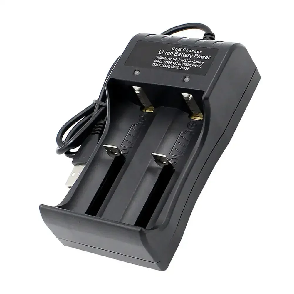Dual-Slot Lithium Battery Charger for Rechargeable 18650 Batteries