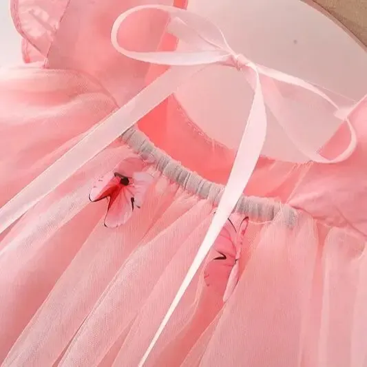 Baby Girls Flying Sleeve Butterfly Dress 5