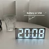 Mirror Digital Alarm Clock LED Clock Temperature Calendar Display Supply Adjustable Brightness Desk Decorations Electronics Home 2
