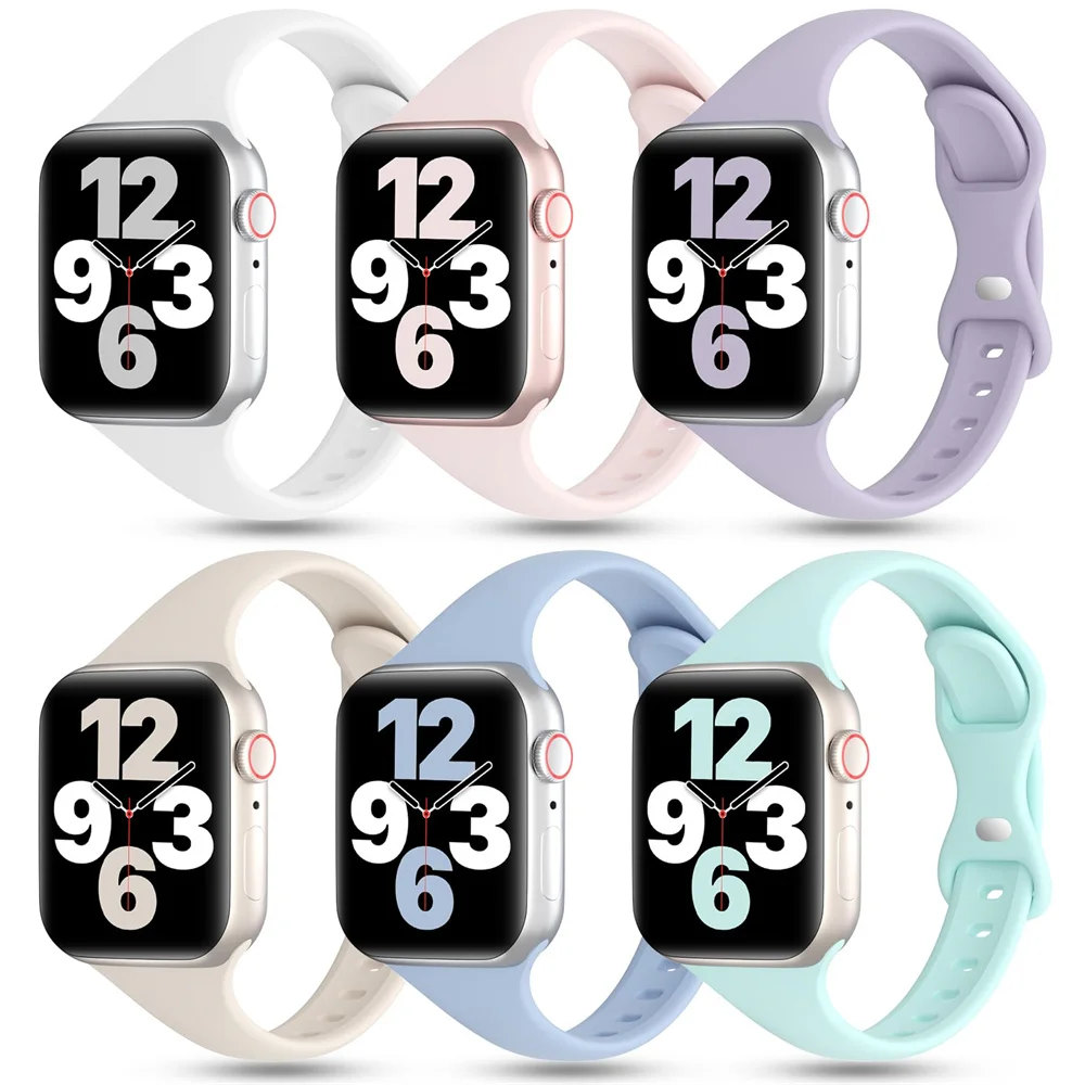 Schlankes Silikonarmband für Apple Watch Band 45 mm 44 mm 40 mm 41 mm 42-38 mm Sportarmband iWatch Serie 8 7 SE 3 4 5 6 9 Ultra 2 49 mm – Detail 7