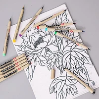 1pc Superior Different Color 1.5mm Drawing Brush Pen Painting Art Markers Stationery Art Supplies Marker Caligraphy Pen 6