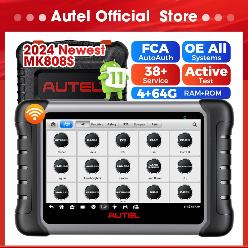 Strumenti Diagnostici Autel Mk808S Diagnosi Auto Controllo Bidirezionale Scanner Automobilistico Codifica Chiave Immo Pk Mx808S Mk808Bt Pro