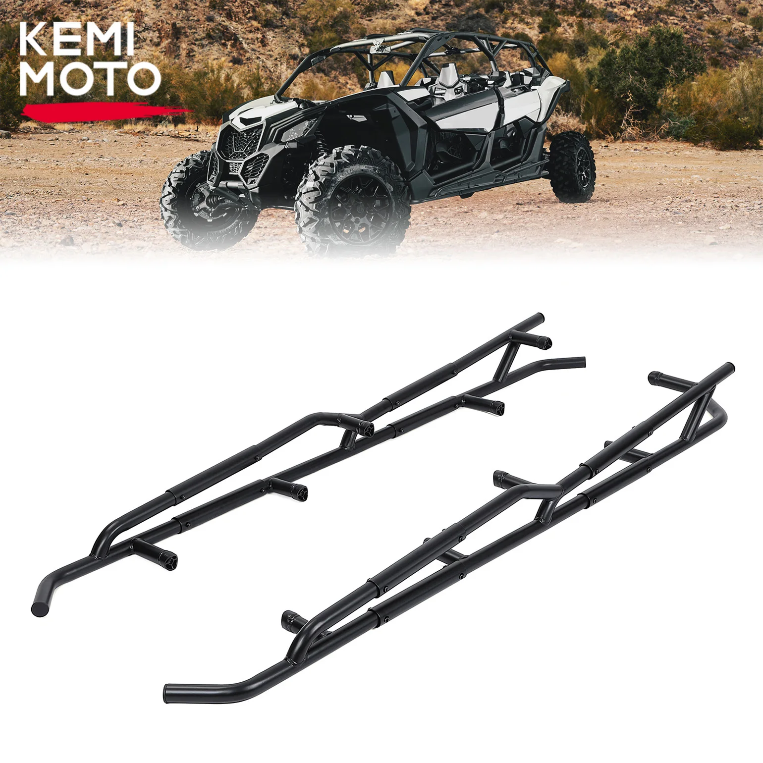 KEMIMOTO UTV Nerf Bars Rock Sliders for Can-Am Maverick X3 Max R RR 4 Doors 2017+ Metal Combination Side Bumper Protector Guard nerf dog мяч теннисный для бластера 6 см 4 шт