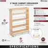 Pullout Base Cabinet Organizer, Adjustable Shelves for Full Height Kitchen or Vanity Cabinets, Maple Wood, 448-BC19-5C 3