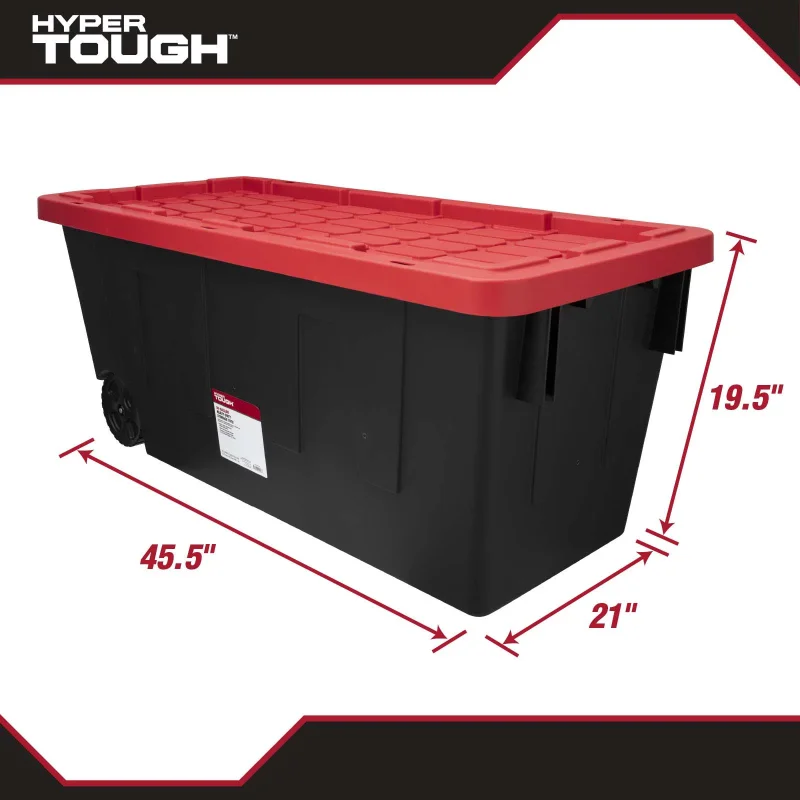 Dropship 50 Gallon Rolling Plastic Storage Bin Container With Pull