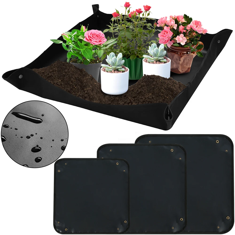 50/75/100CM PE Plant Seedling Mat Plant Transplanting Repotting Thicken Pad Waterproof Foldable Reusable Garden Floral Pot Mat groot plant pot