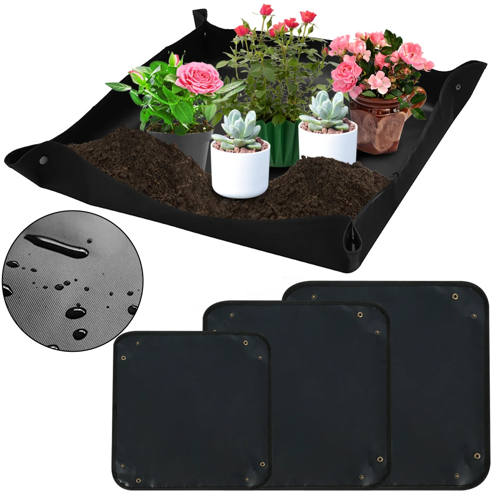 50/75/100CM PE Plant Seedling Mat Plant Transplanting Repotting Thicken Pad Waterproof Foldable Reusable Garden Floral Pot Mat groot plant pot