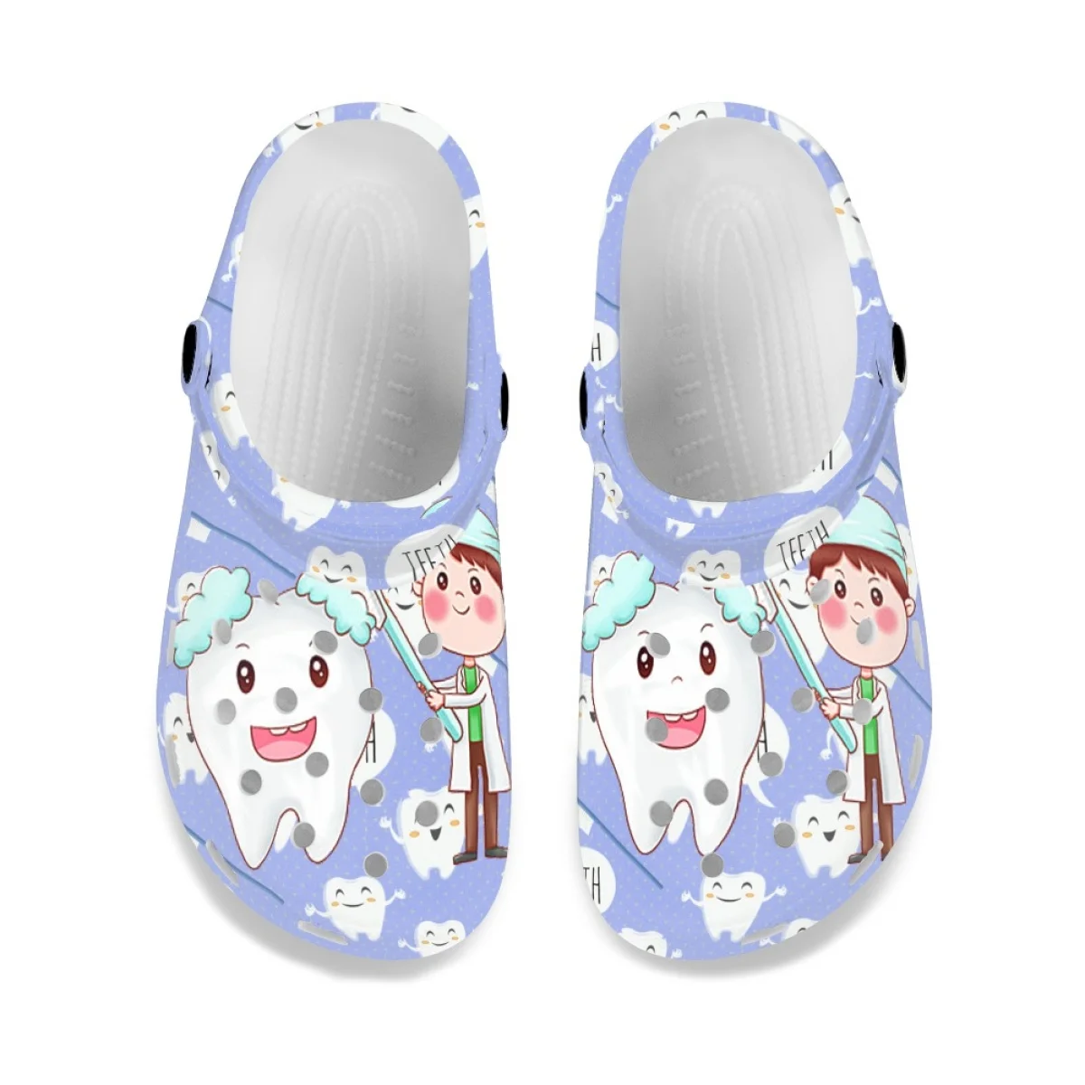 Classic Nursing Sandals Cute Teeth Dentist Printing Home Flats Shoes Summer Hospital Work Casual Comfortable Slippers Female