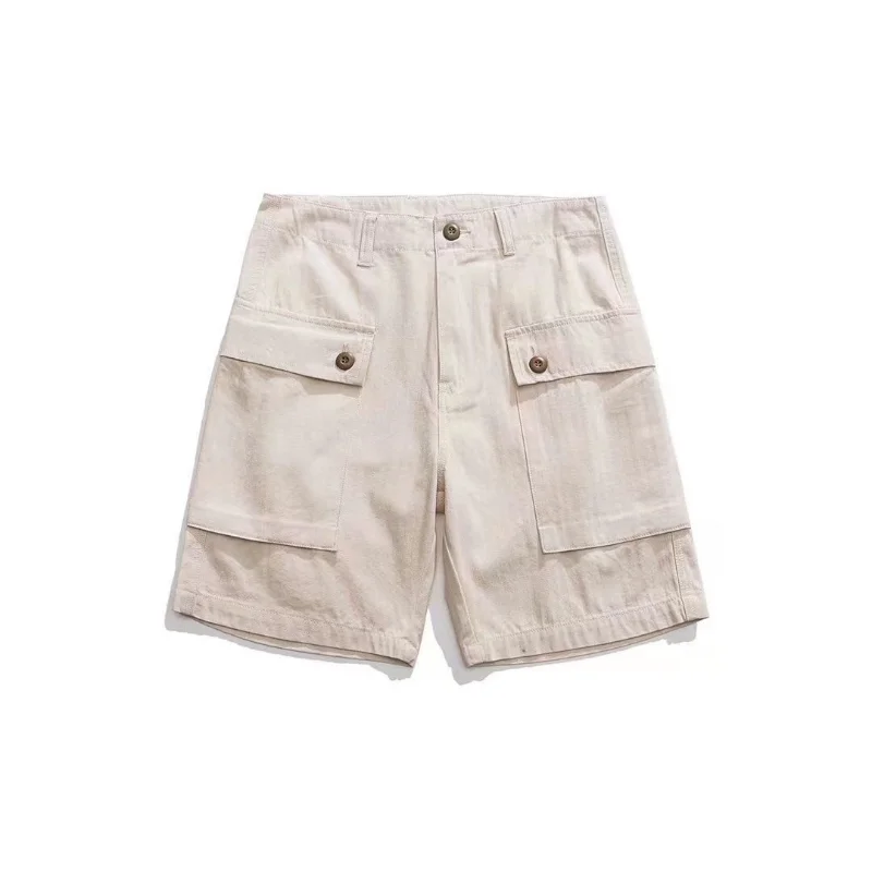 Invisible Open-Seat Pants Shorts Men's Summer Large Size Slim-Fit Pocket Male All-Matching Straight Pants Overalls Cropped Pants