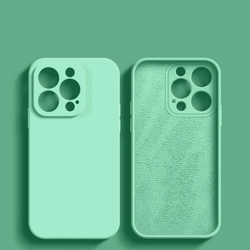 thumbnail image 1 of Luxury Original Liquid Silicone Case For iPhone 15 14 13 12 11 Pro Max Plus Soft Cases Shockproof Bumper Cover Phone Accessories, 1 of 5