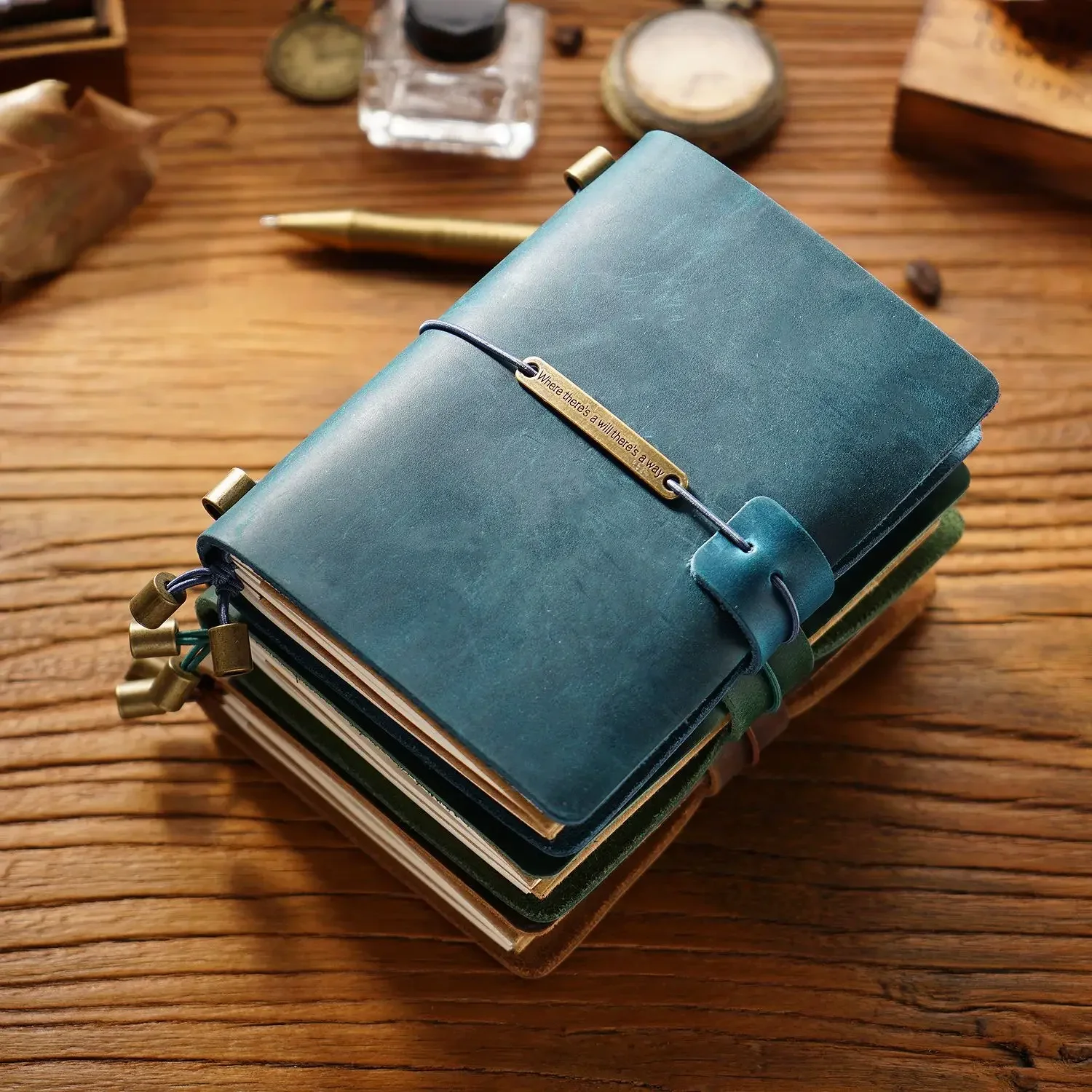 

Free Diary Lettering Leather 100% Embosse Planner Cowhide Handmade Gift Travel Traveler's Notebook Journal