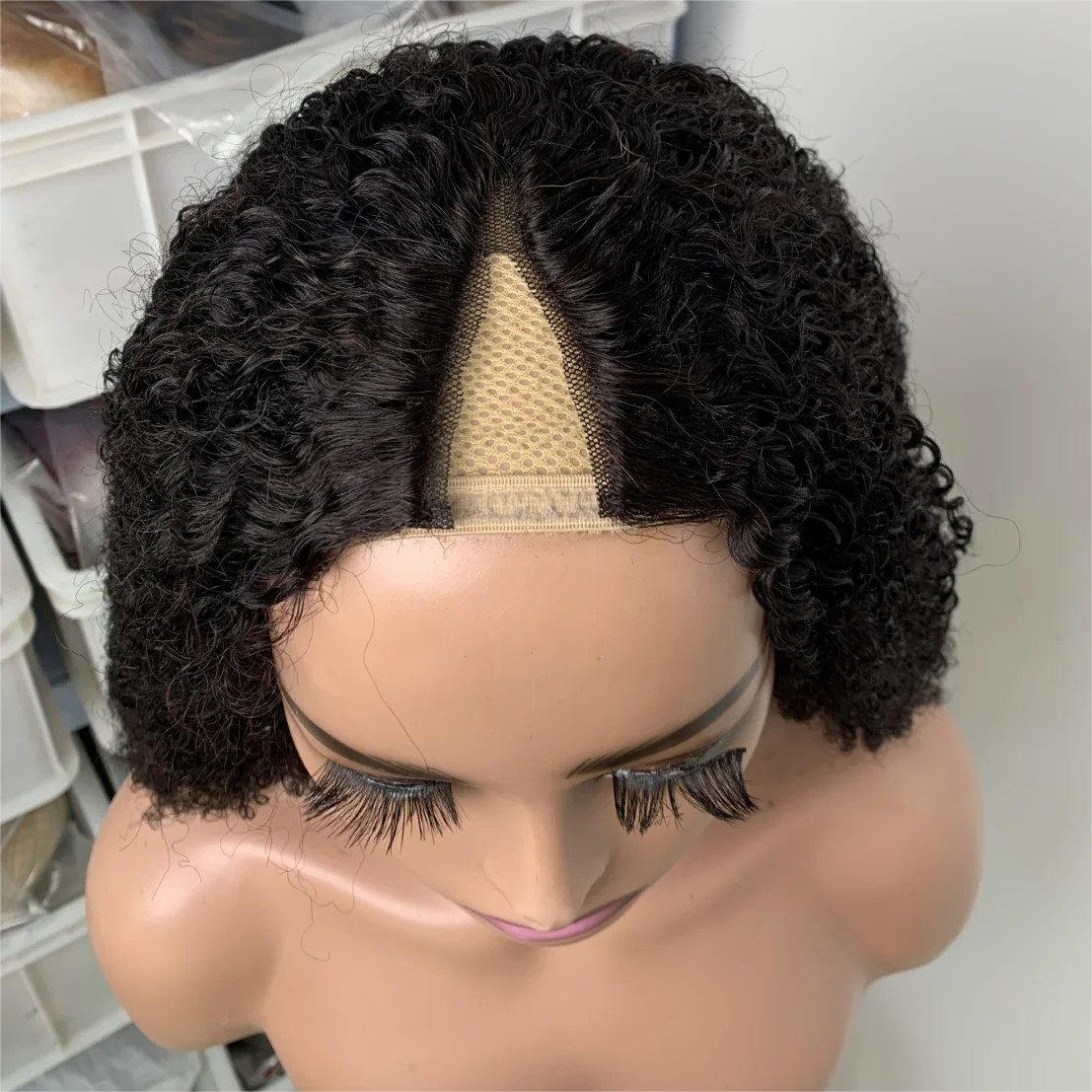 Afro Kinky Curly Wigs Human Hair V Part Wig 30 Inch Remy Hair for Women