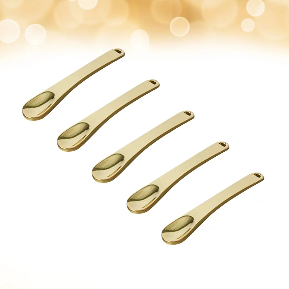 Mini Metal Cosmetic Spatula 5Pcs Skincare Spoon Reusable Facial Applicator Cream Lotions Moisturizers