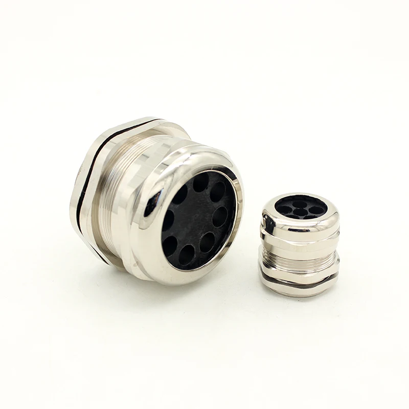 IP68 Seals Insert Holes Wire Connector Multiple Brass Cable Gland M25 2/3Holes Waterproof Entry Cord Grips