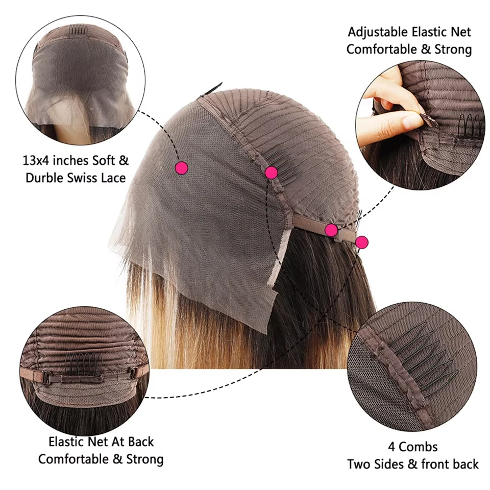 Ombre Lace Front Wig Human Hair Wigs For Women Brazilian Body Wave Lace Front Wig 13X4 Blonde Lace Frontal Wig On Sale Clearance 6