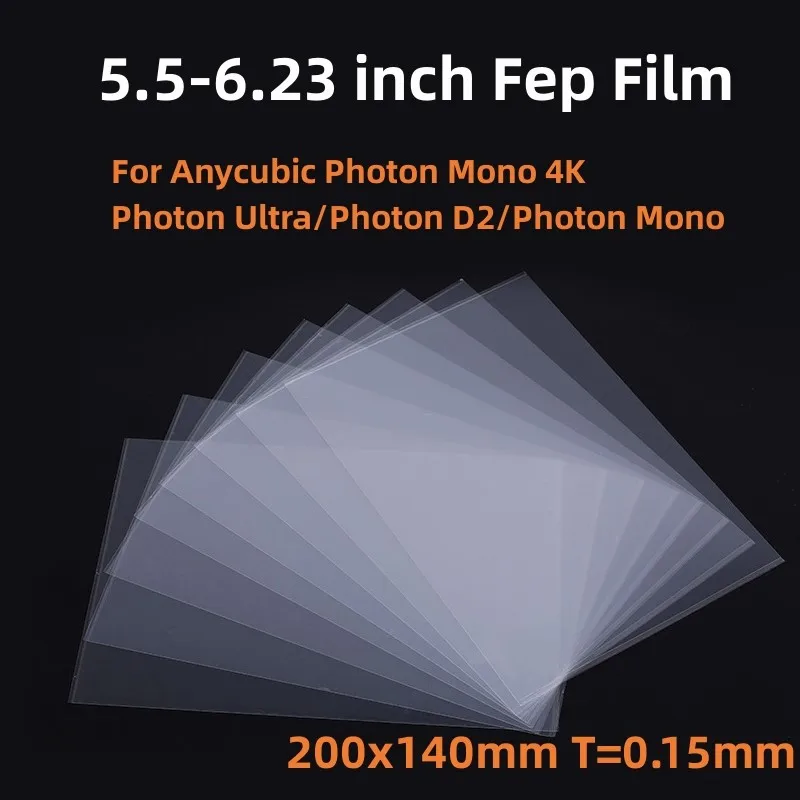 Filme Fep 6.23 Polegadas 200*140*0.15 mm para Anycubic Photon Mono 4k Photon Ultra Photon d2 Elegoo Peças da Impressora 3d Acessórios Lcd Sla Peças