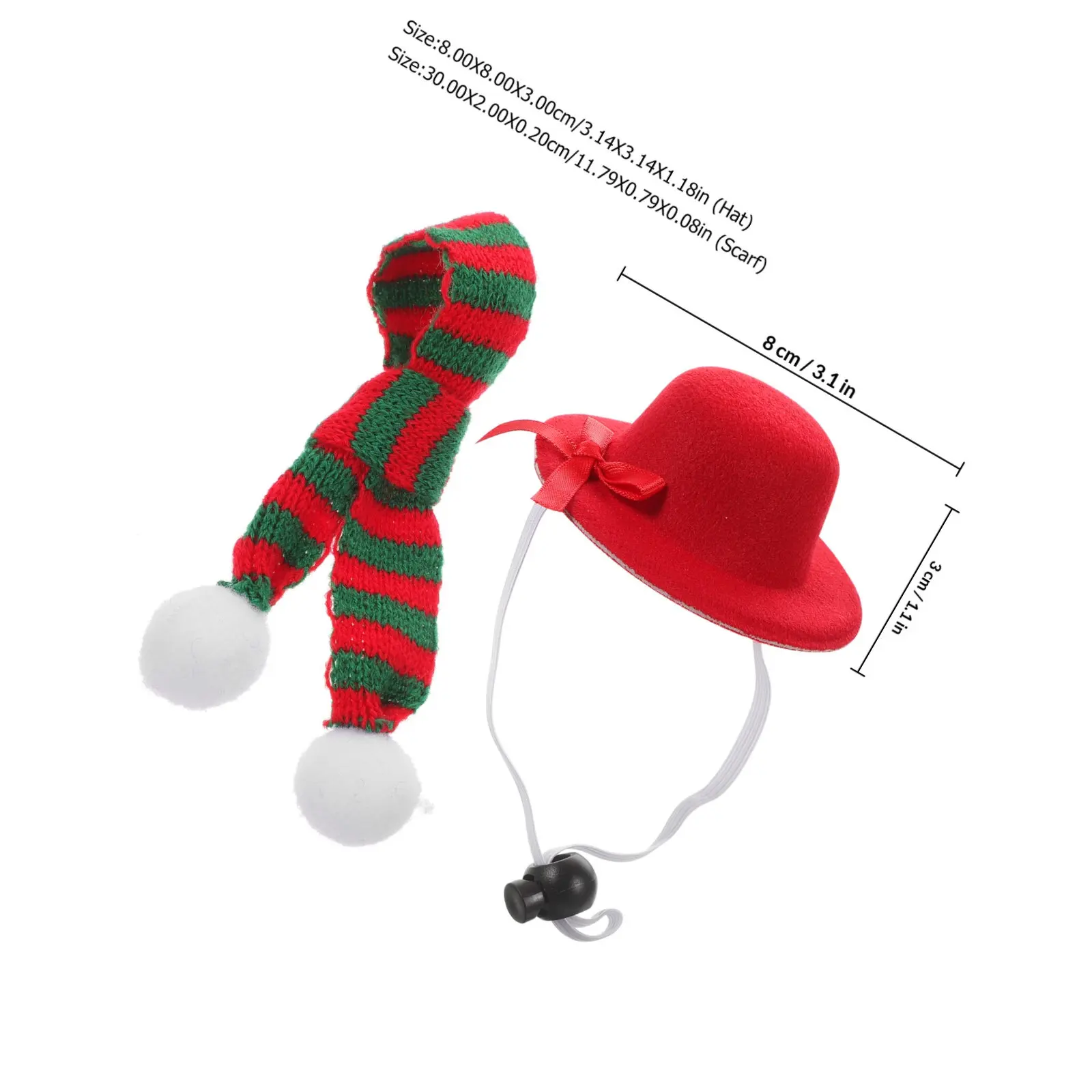 2Pcs 애완 동물 모자와 스카프 세트 크리스마스 파티 개 의상 피부 친화적 인 편안한 애완견 액세서리 미니 고양이 머리 장식