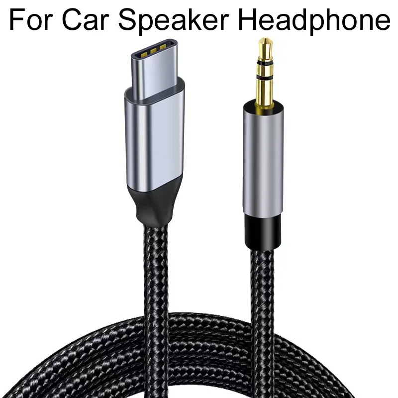 Type-C USB C to 3.5mm AUX Audio Cord Cable for Car Speakers and Headphones