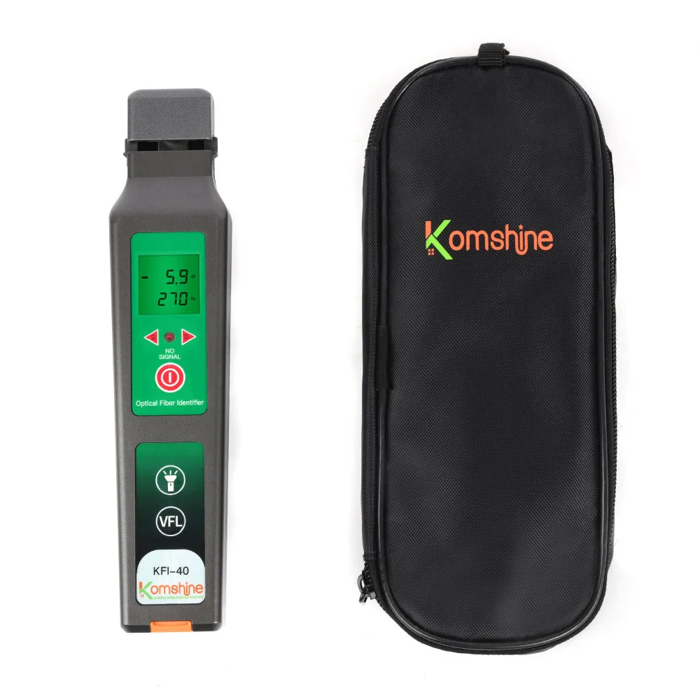 

Идентификатор оптоволокна в реальном времени Komshine KFI-40 светодиодный ным дисплеем, VFL 10 мВт, идентификация направления обрыва, бесплатная доставка
