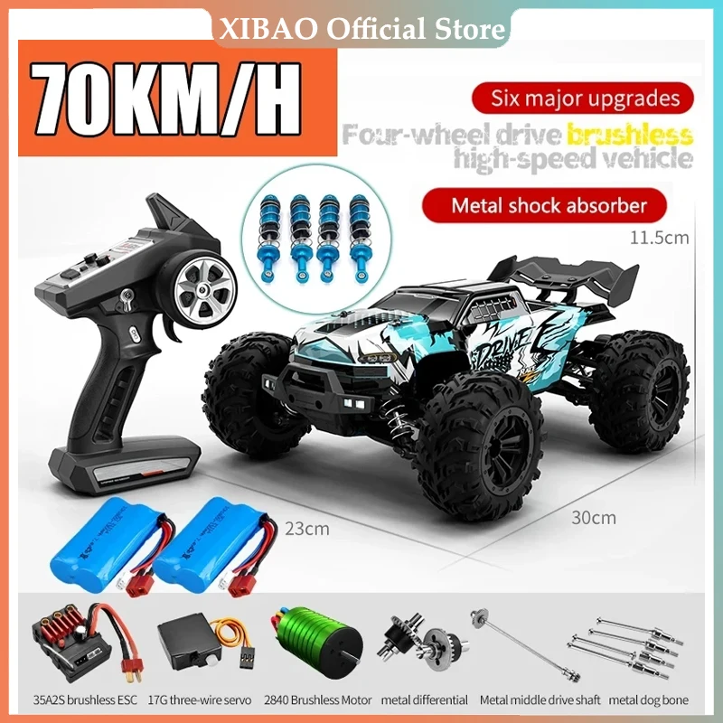 

Радиоуправляемая машина внедорожник 4x4 высокая скорость 70 км/ч автомобиль с дистанционным управлением с фонарем без щеток 4WD 1/16 монстр-Трак Игрушки для мальчиков подарок