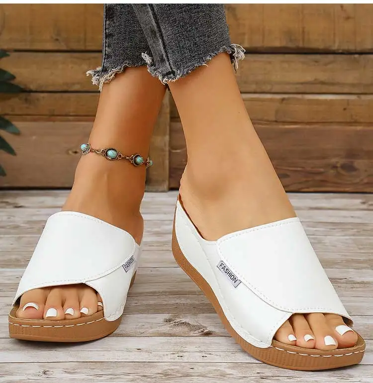 Damensandalen mit 5,5 cm Absatz für den Sommer, Damenschuhe, weiche Keilabsätze, Sandalias Mujer 2026, neue Schuhe, Sommerpantoffeln – Detail 2