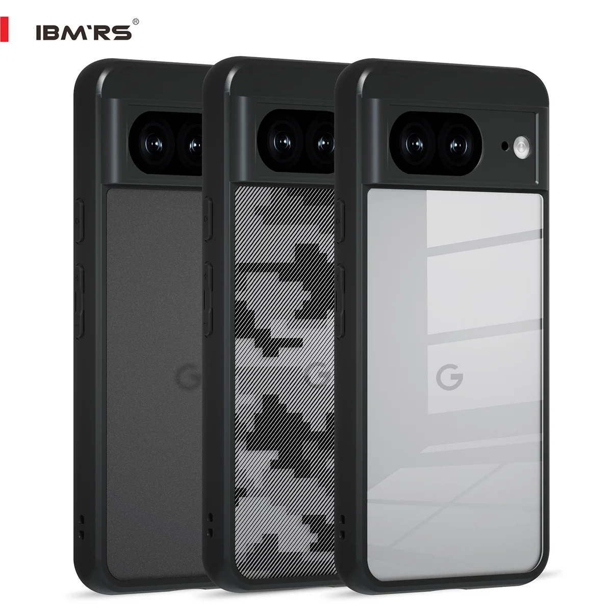 

IBMRS[Military Design] for Google Pixel 8 Case, Camouflage Hard Back Duty Shockproof Advanced Protective Cover - Camo Black