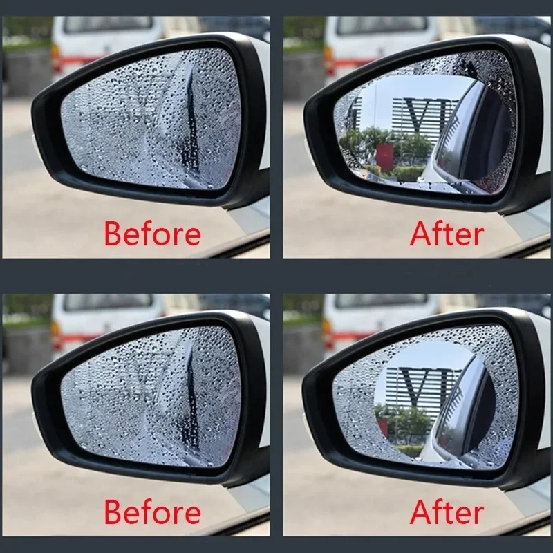 2Pcs Car Rainproof Film Car Rearview Mirror Protective Rain Proof Anti Fog Waterproof Film Membrane Accessories