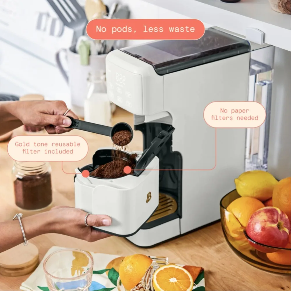 Programmable Single Serve Coffee Maker, White Icing by Drew Barrymore 3