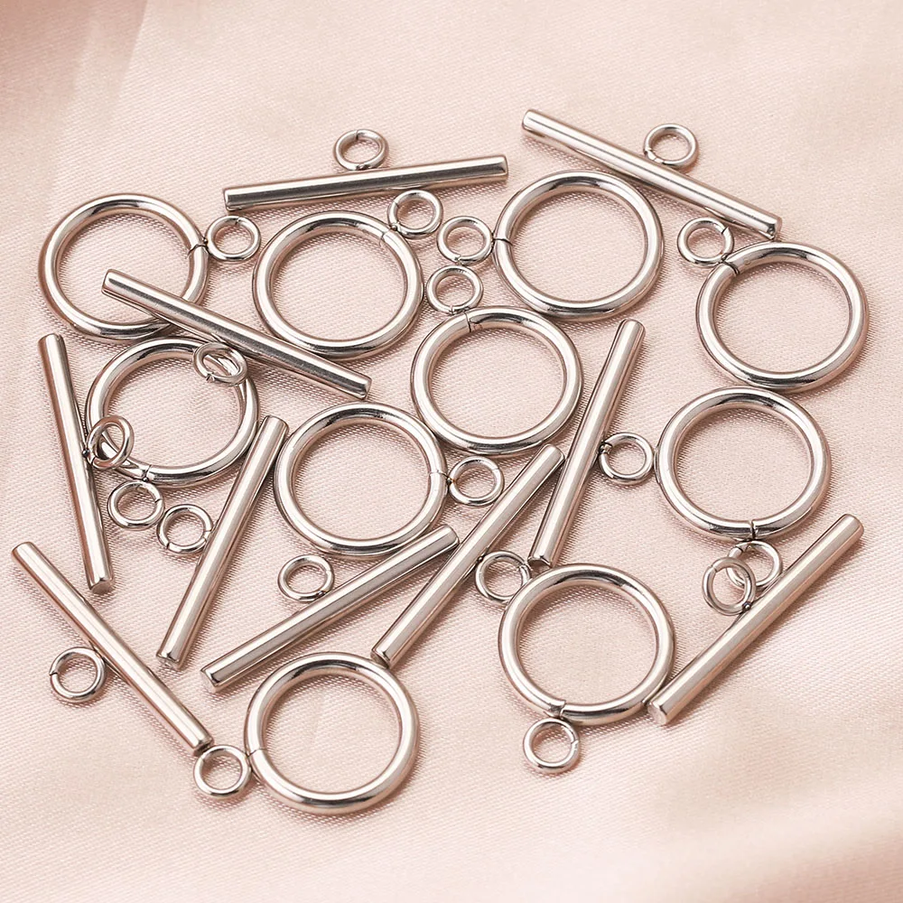 10 Sets OT Clasps Stainless Steel DIY Connectors Jewelry Findings for Necklace Making Bracelet Accessories Wholesale Lots 10pcs copper sailor clasps connector fit charm bracelets end clasps diy jewelry making findings round clavicle necklace clasp