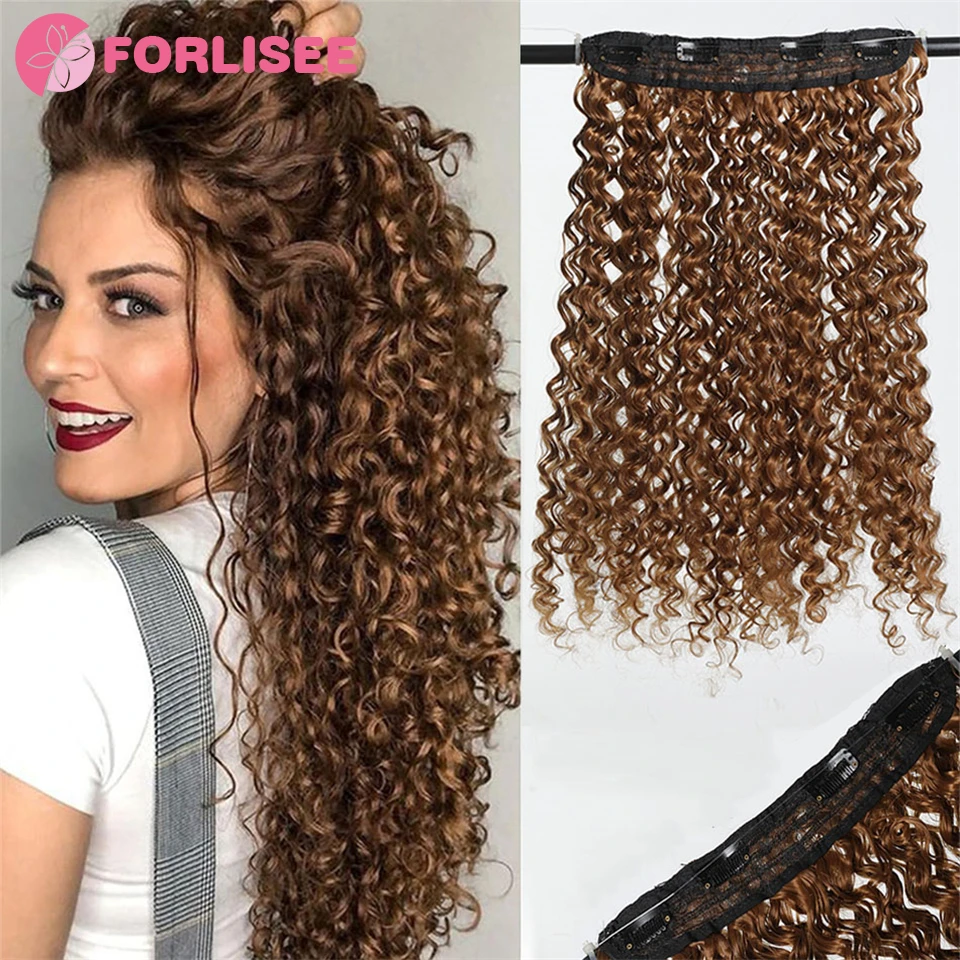 Invisible Wire Hair Extensions with Clips Long Synthetic Wavy