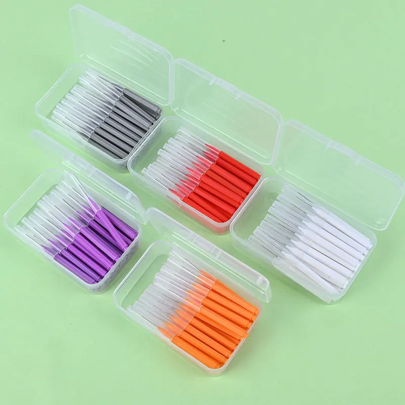 60 개/상자 치간 브러쉬 건강 관리 치아 Escova 치간 클리너 치열 교정 치과 치아 브러쉬 구강 위생 도구