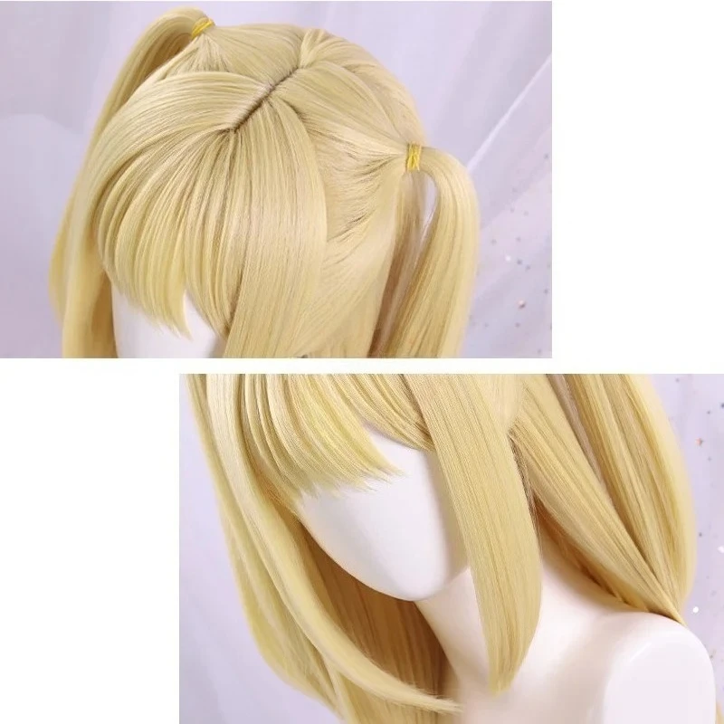 Golden Blonde Long Cosplay Wig - Heat-Resistant Synthetic Fiber Hair