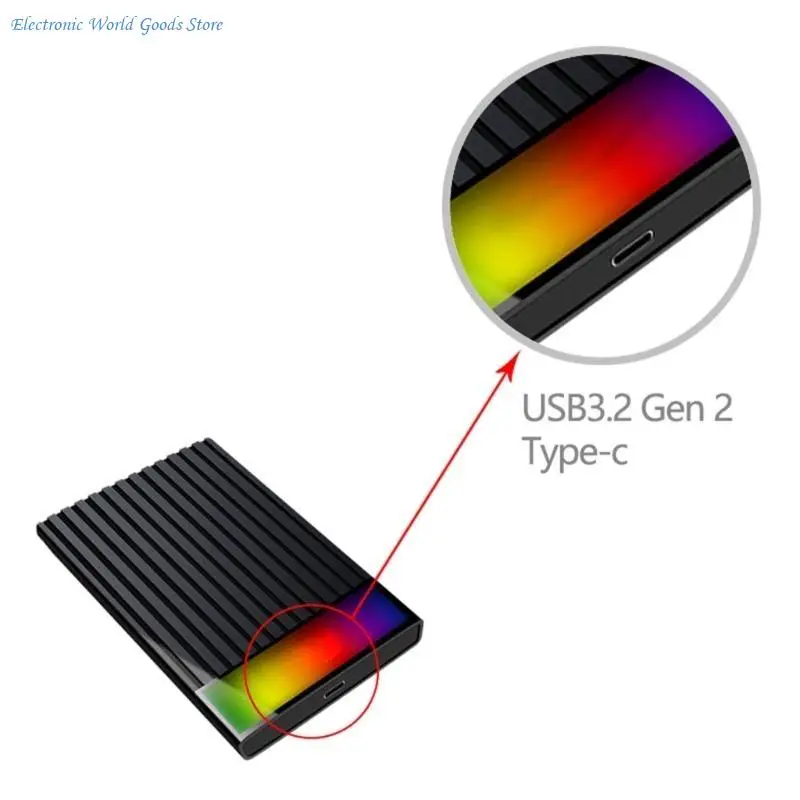 A3PD 프로페셔널 6Gbps 2.5인치 USB C SSD 인클로저 하드 드라이브 인클로저 SSD 박스