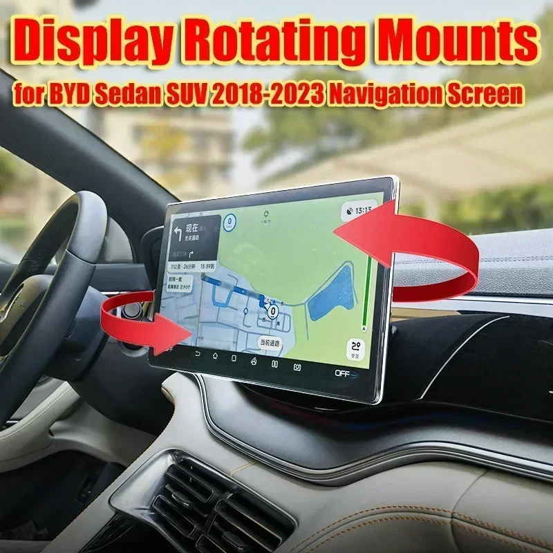 GPS Holder GPS Suction Cup Mount Tesla Screen Rotating Bracket Swivel Tilting Device For BYD Atto3 Seal Dolphin Song Tang Han Navigation Screen Rotating Holder Central GPS Stand Display Mount