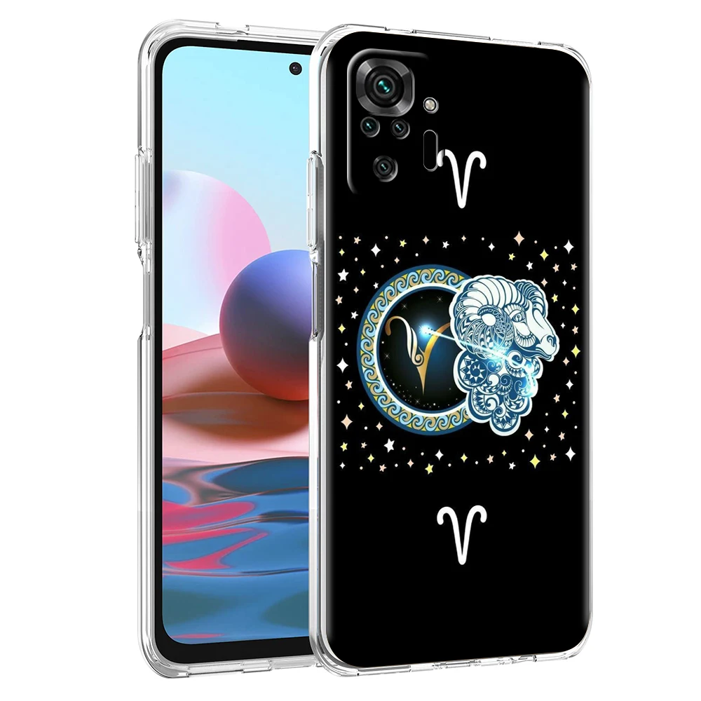 Constellation Virgo Aries Transparent Phone Case for Redmi 13C 12C 10C Note 13 12 11 11T K40 Gaming Plus Pro 5G Soft Cover Shell – Detail 1