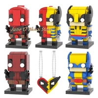 MOC Heroes Brickheadz Sci-Fi Fantasy Movie Figures Wade Wolf Man Compatible Building Blocks Toys For Children Adult Friends Gift 1