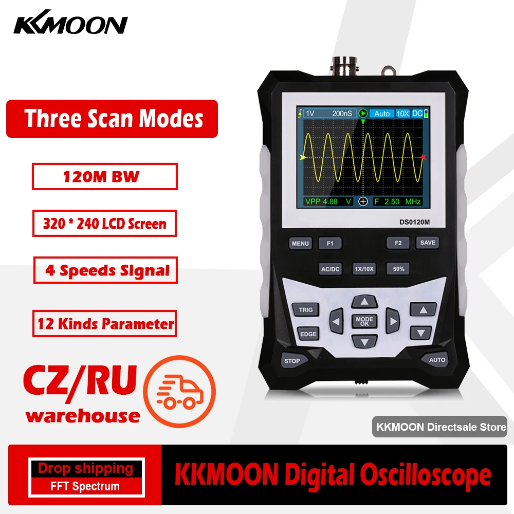 KKMOON DS0120M Professional Digital Oscilloscope 120MHz Bandwidth
