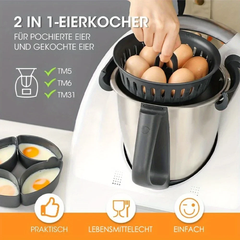 Two-in-One Egg Holder for Thermomix TM5 TM6 TM31 Poacher Pot Cooking Basket Mold Steamer egg boiler mold cup,egg cooker,silicone egg poacher,egg poacher