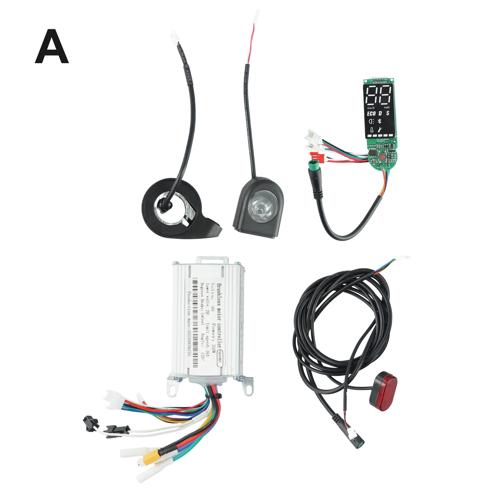 Description Picture 2 of itemElectric Scooter Controller Dashboard Accelerator 36V 350W Headlight Taillight Handbrake All Set E-Scooter Replace Suit