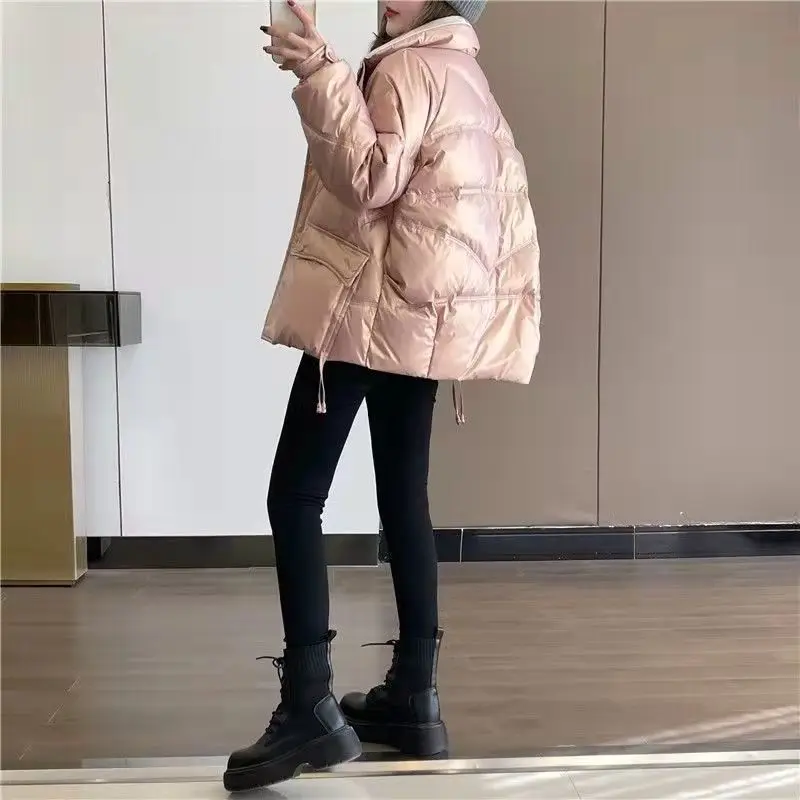 Women Winter Coat Bright Face Wash Down Cotton-padded Jacket Women 2023 New Loose Short Show Thin Man Cotton-padded Jack WR029et