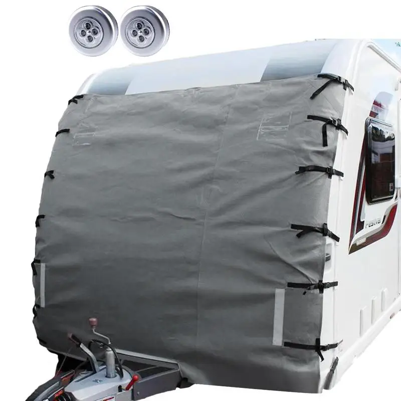 

RV Front Cover Waterproof Tow Cover For RV RV Towing Cover Caravan Covers Protector For Motorhome Waterproof With Reflective