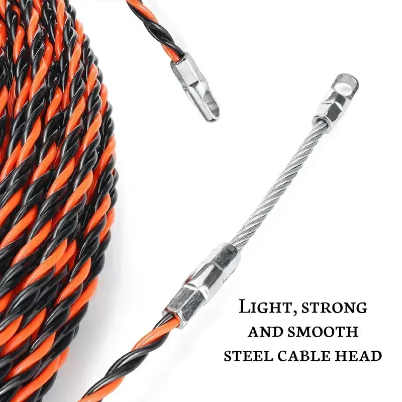 5-40M 5mm Cable Puller Fiberglass Electric Cable Wire Puller Electrical Tool Tape Guide Device Push Duct Snake Rodder Fish cable puller