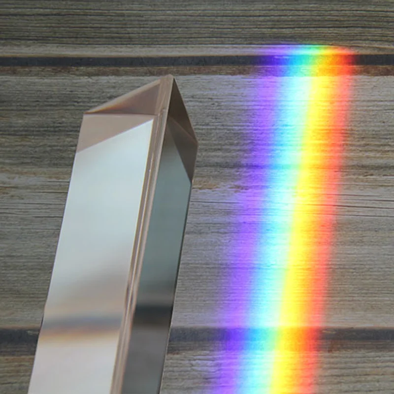 Accesorios de fotografía creativos de cristal, BK7 prisma Triangular, arco iris, 7 colores, 30x30x60mm