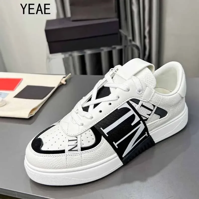 

Мужские и женские роскошные дизайнерские высококачественные цветные туфли на плоской подошве с буквенным принтом высококачественные кожаные дышащие туфли