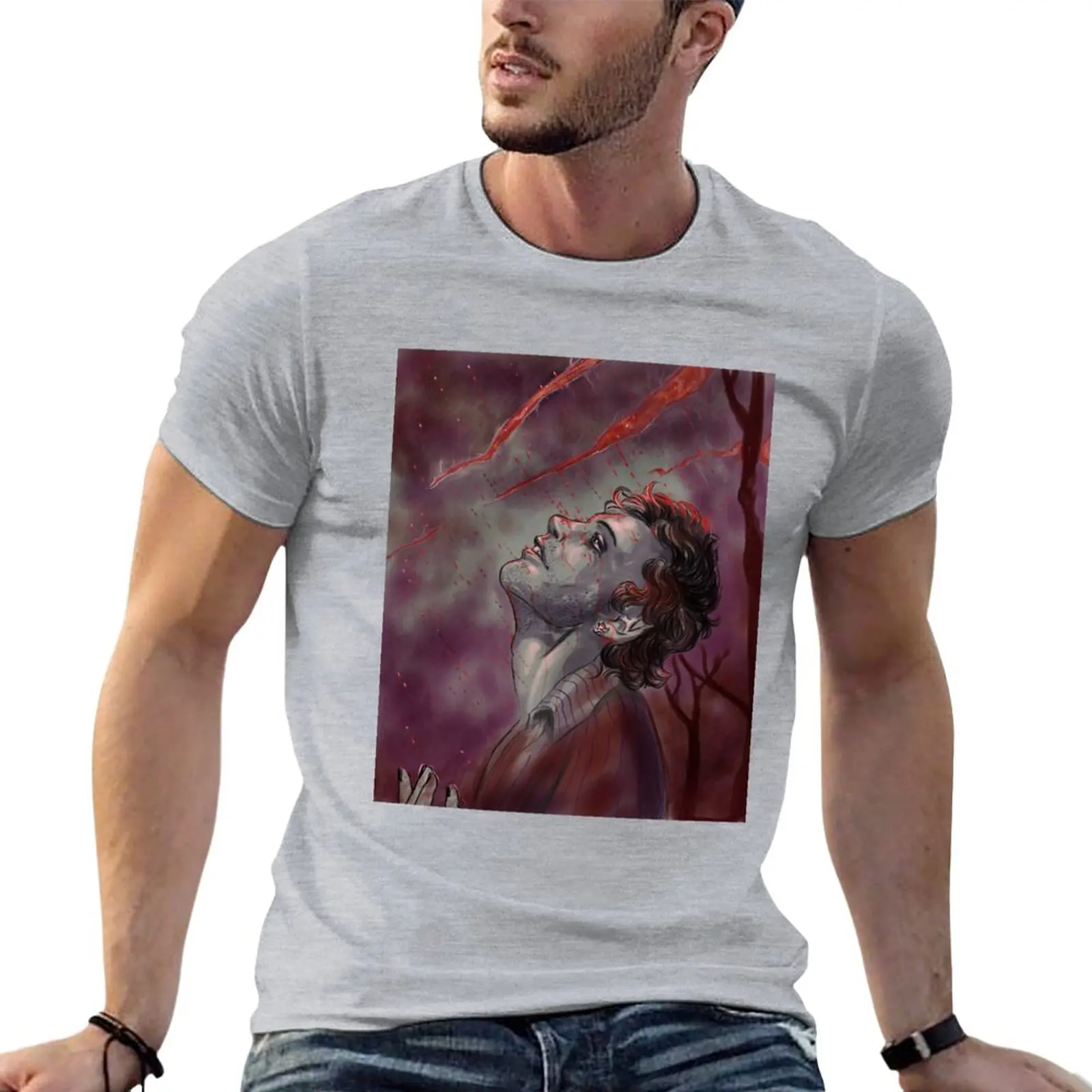 

Bleeding sky T-Shirt animal print shirt for boys summer clothes black t shirts mens graphic t-shirts big and tall