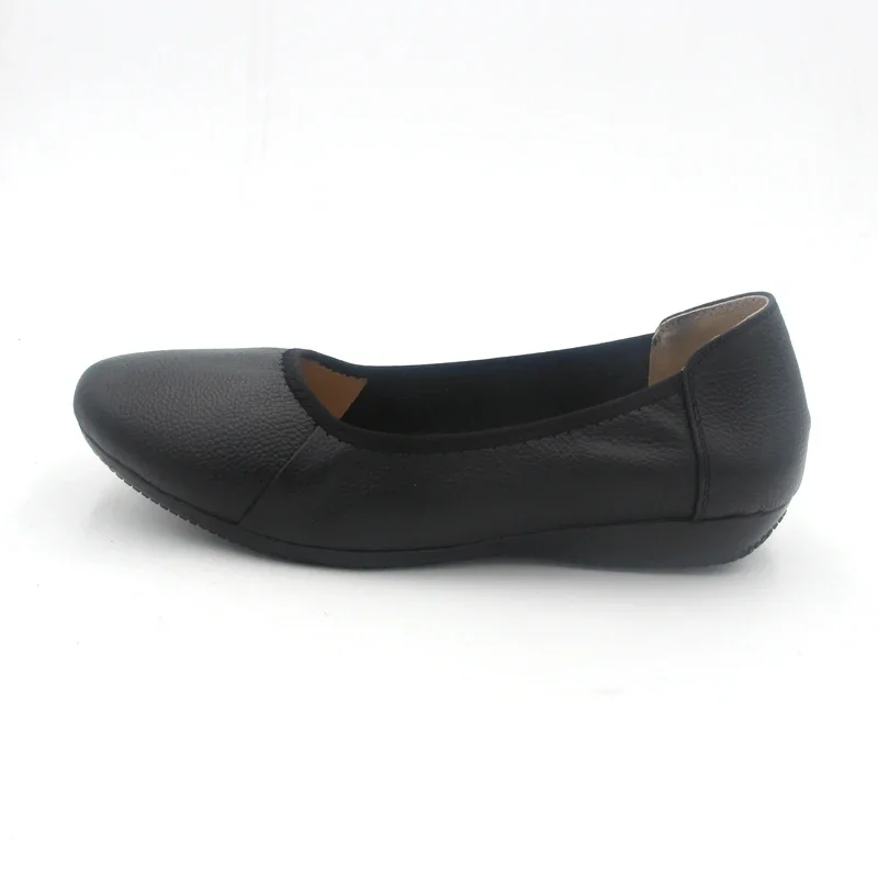 BEYARNE Genuine Leather Women Flats,Fashion Black Pointed Toe Ladies Ballet Flats,Brand Designer Ballerina Woman Flats Shoes 2