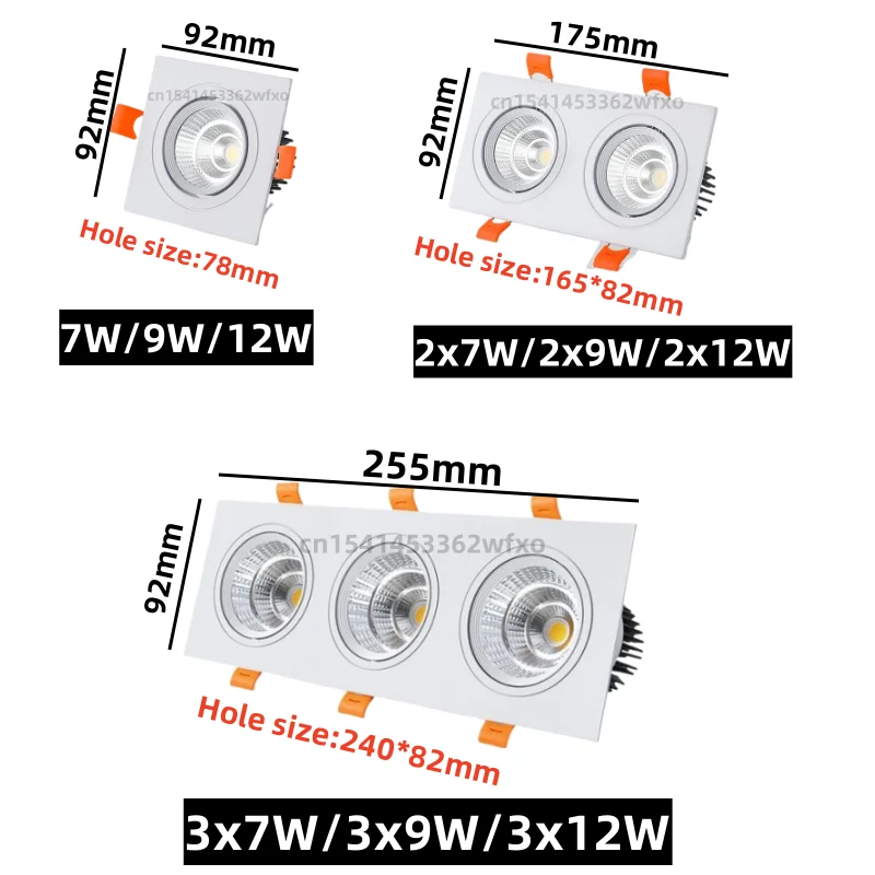 Dimmable LED Ceiling Light - Embedded Indoor Downlight, Energy-Efficient LED Spot Lamp