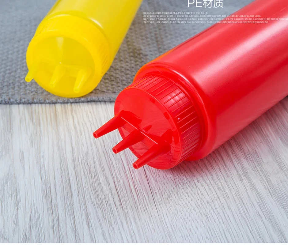 3 Bottiglie Spremi Salsa In Plastica LDPE 350 Ml Con Tappo Antigoccia - Set Con Imbuto E Adesivi Per Olio, Ketchup, Maionese, Miele - Per Cucina E Ristorante