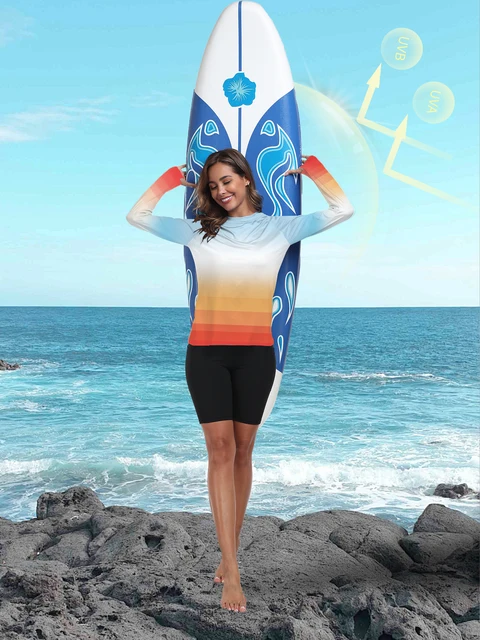 Women's UPF 50+ Sun Shirts Long Sleeve UV Protection Rash Guard Lightweight Quick Dry SPF Hiking Tops Outdoor 4